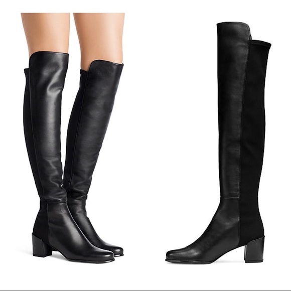 Stuart Weitzman Shoes - NIB Stuart Weitzman 5050 block black leather knee high boots